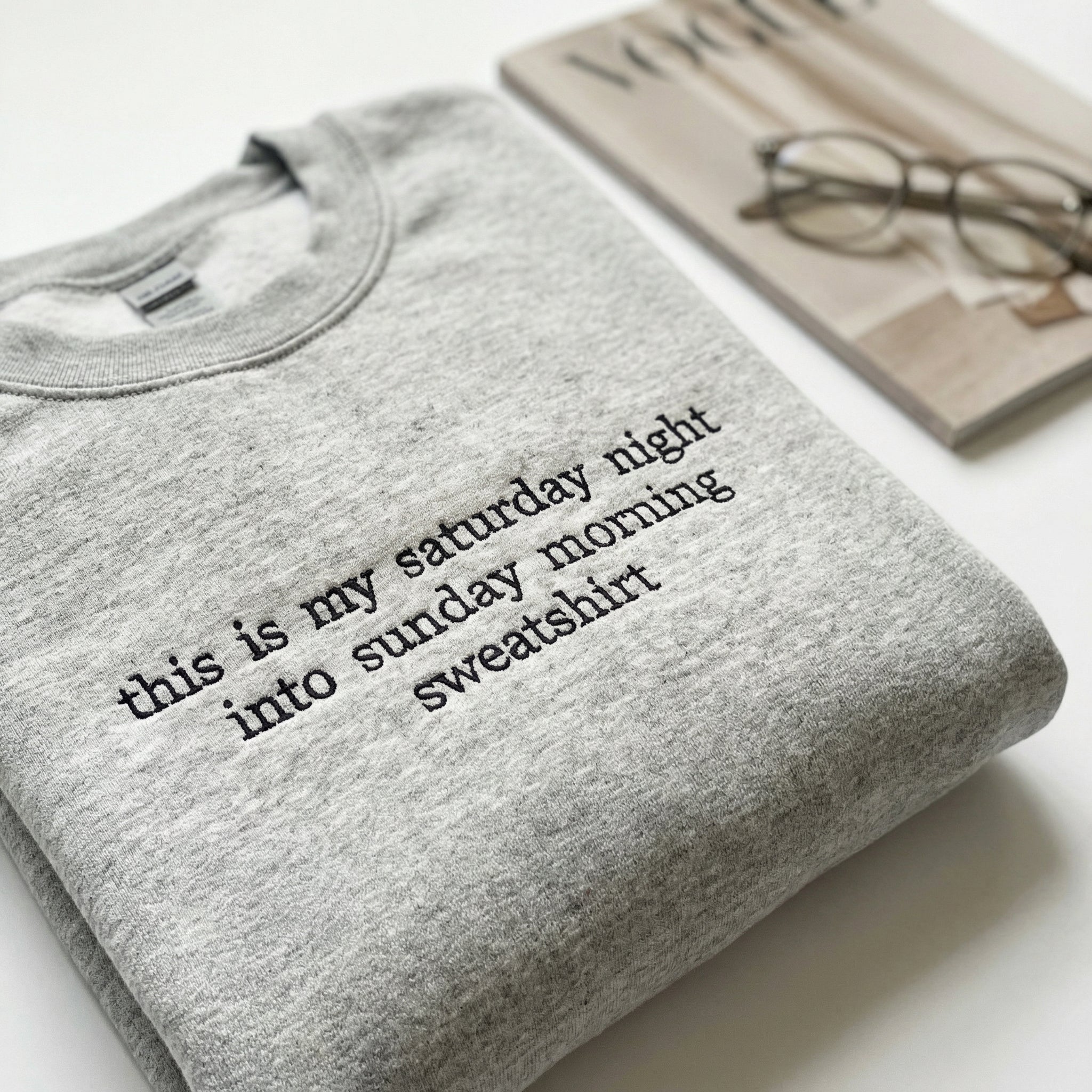 Custom Embroidered This Is My Saturday Night Into Sunday Morning Sweatshirt - Image 4
