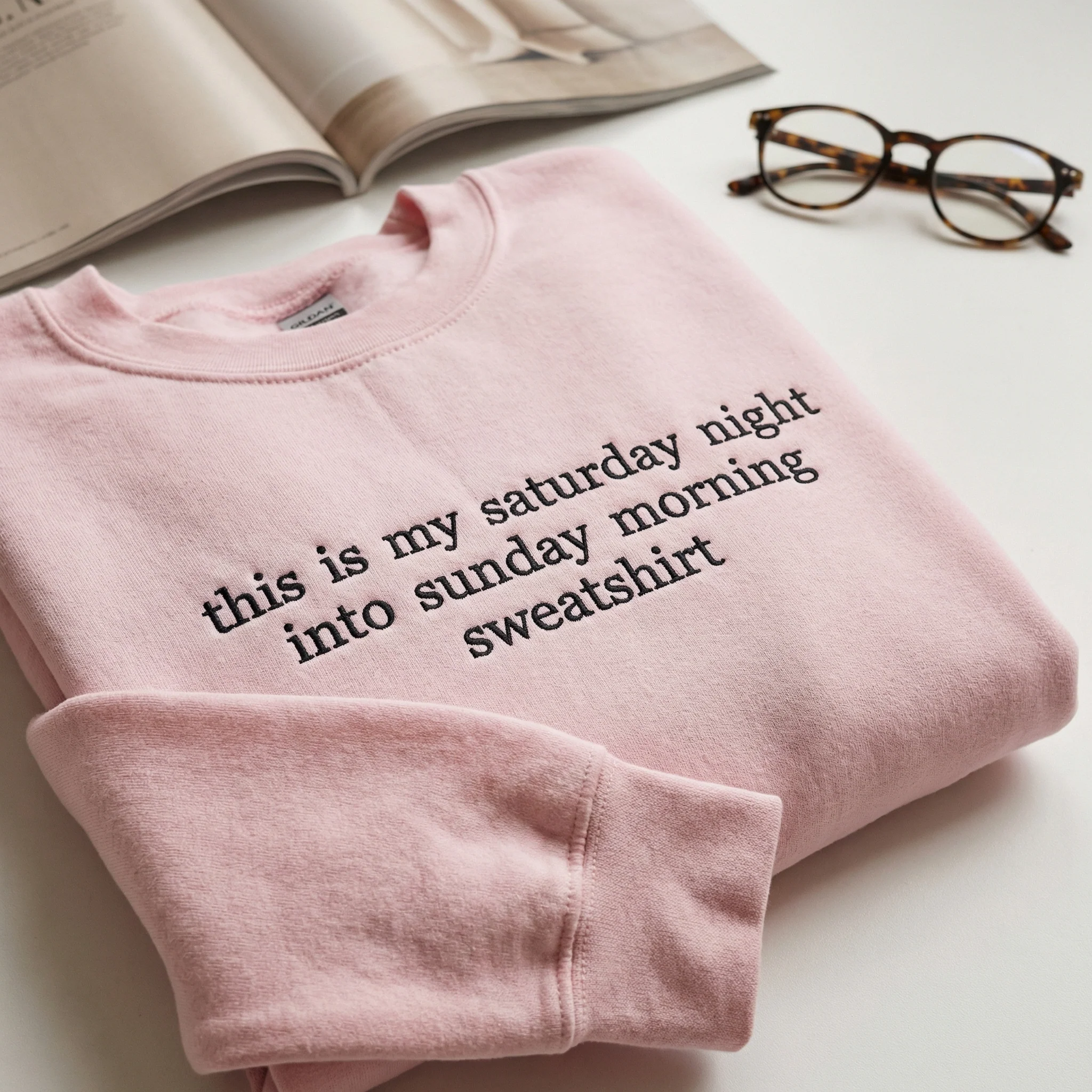 Custom Embroidered This Is My Saturday Night Into Sunday Morning Sweatshirt - Image 5