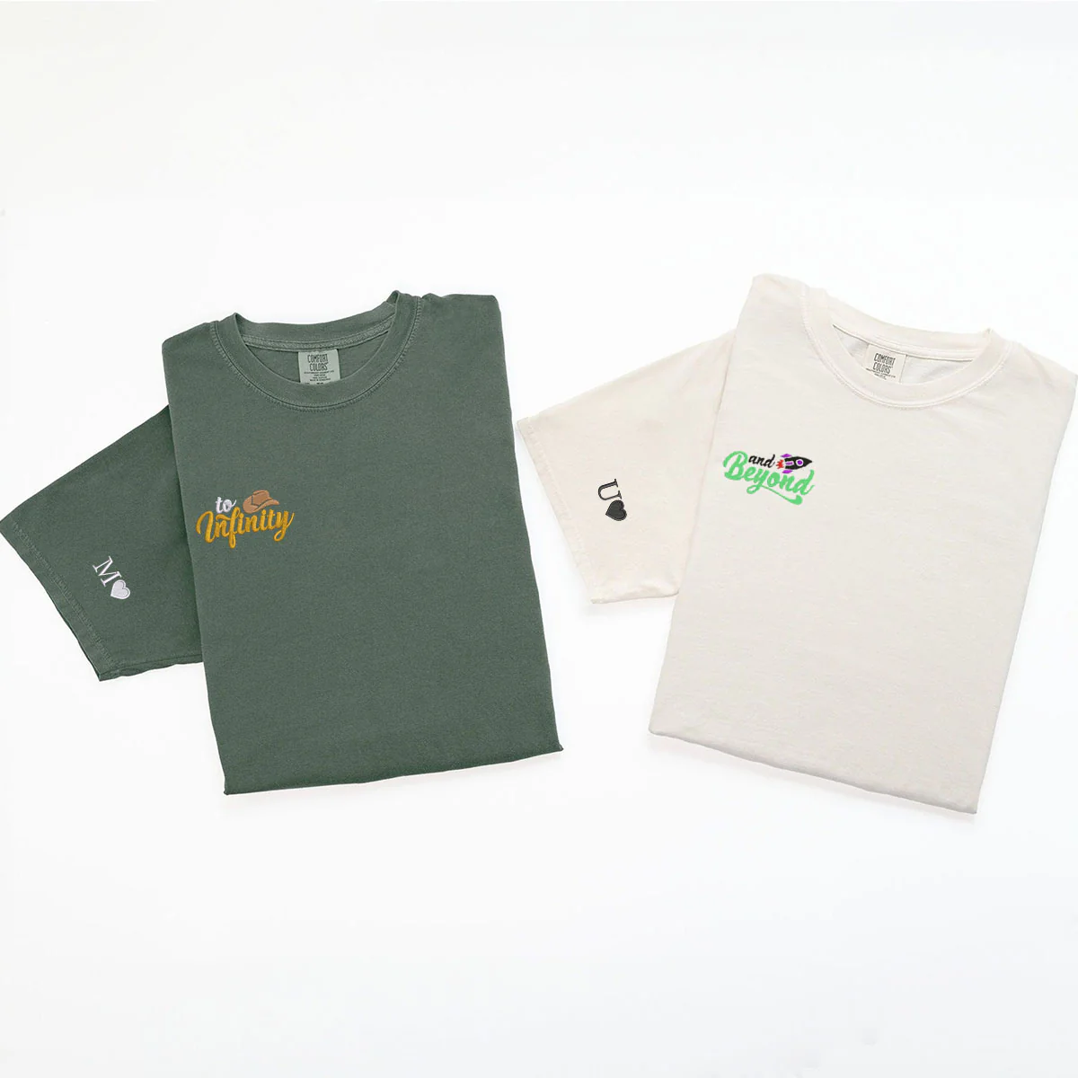 Custom Embroidered To Infinity And Beyond Matching T-shirts for Couples - Image 6