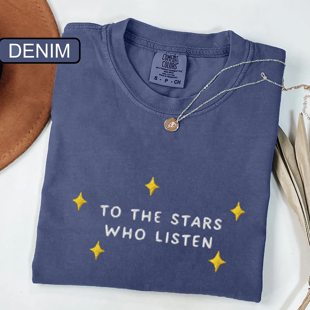 Custom Embroidered To the Stars Who Listen T-Shirt – Cozy Bookish Tee - Image 2