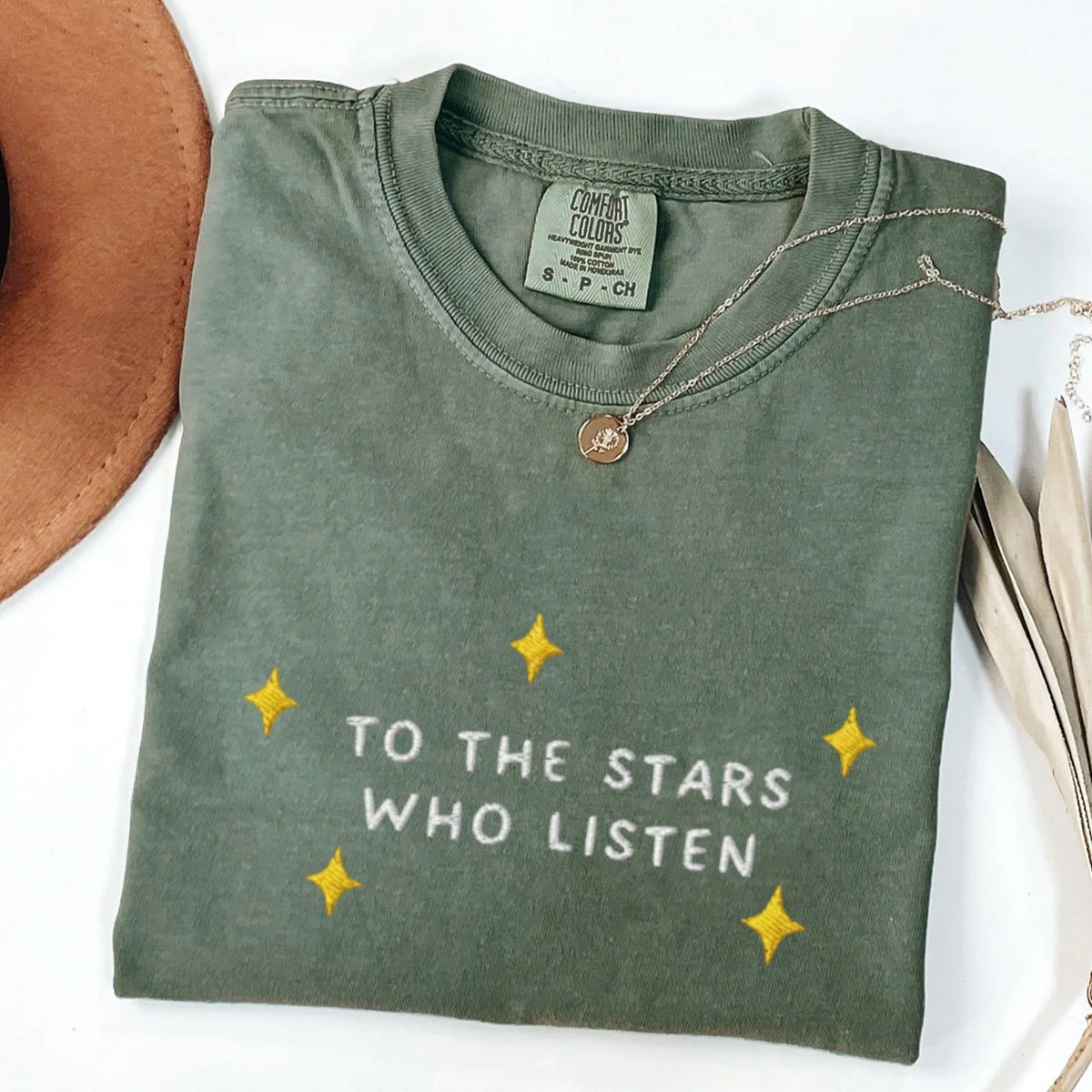 Custom Embroidered To the Stars Who Listen T-Shirt – Cozy Bookish Tee - Image 3