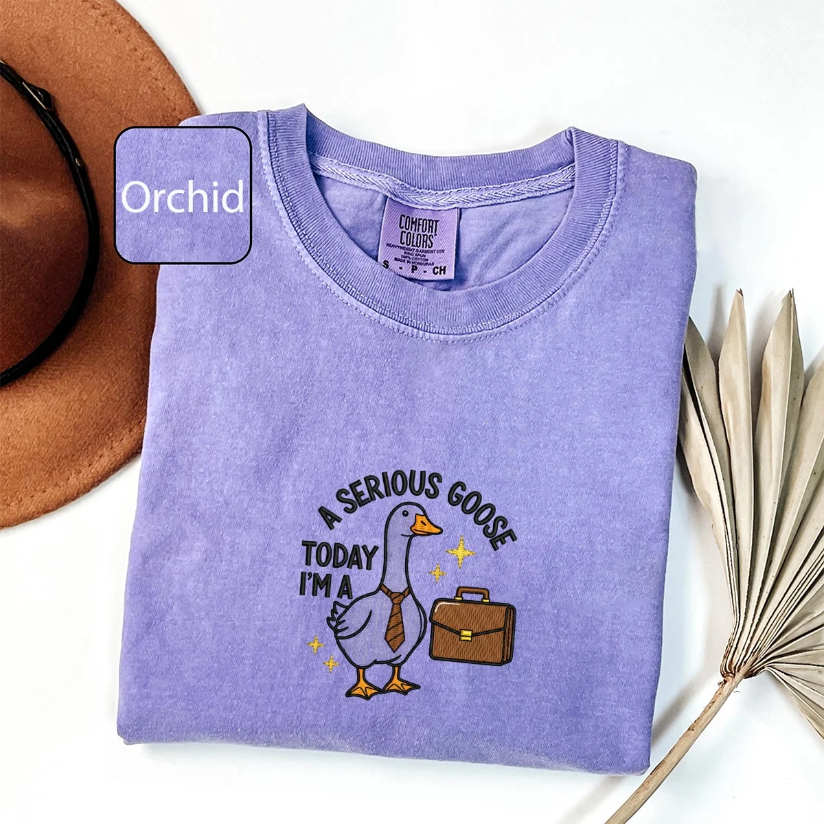 Custom Embroidered Today I’m a Serious Goose T-Shirt | Funny Goose Meme Tee – Cute Gift for Goose Lovers - Image 6