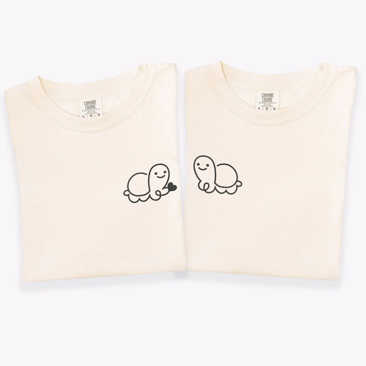 Custom Embroidered Turtle Love Matching T-shirts for Couples - Image 3