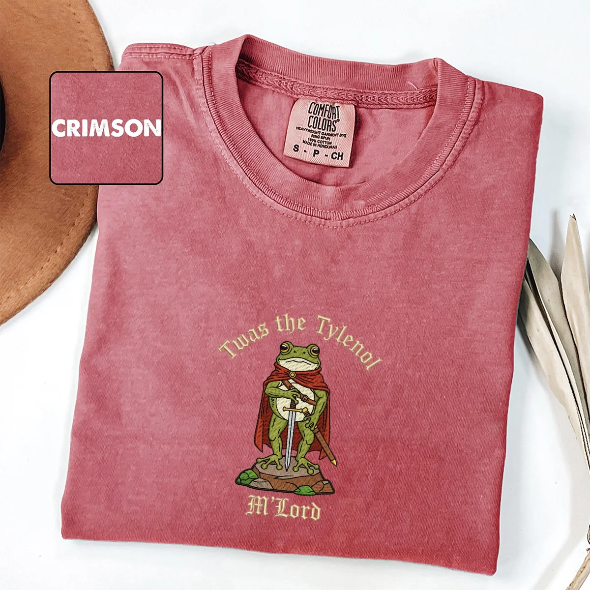 Custom Embroidered Twas the Tylenol, M’lord T-Shirt | Funny Frog Meme Tee - Image 3