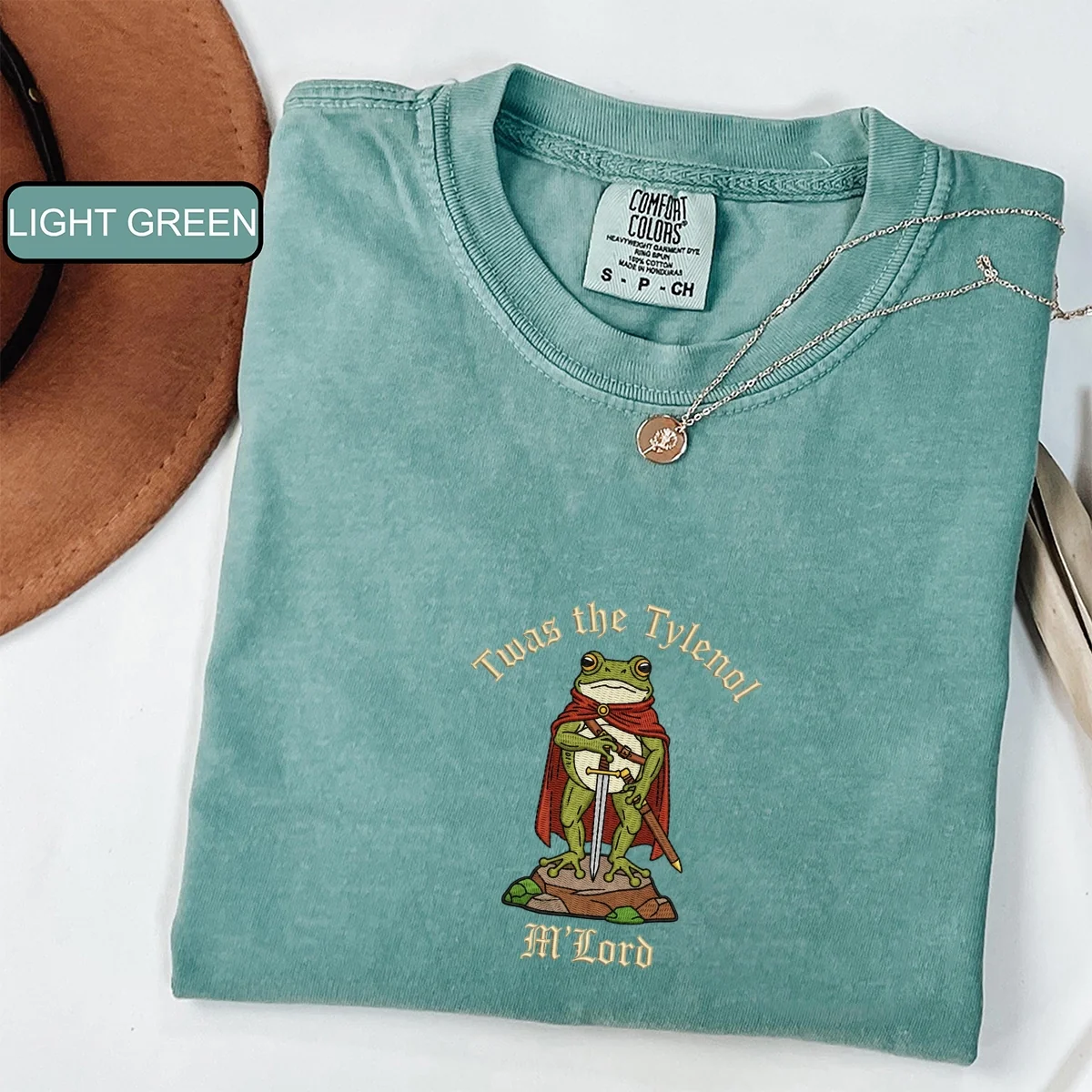 Custom Embroidered Twas the Tylenol, M’lord T-Shirt | Funny Frog Meme Tee - Image 4
