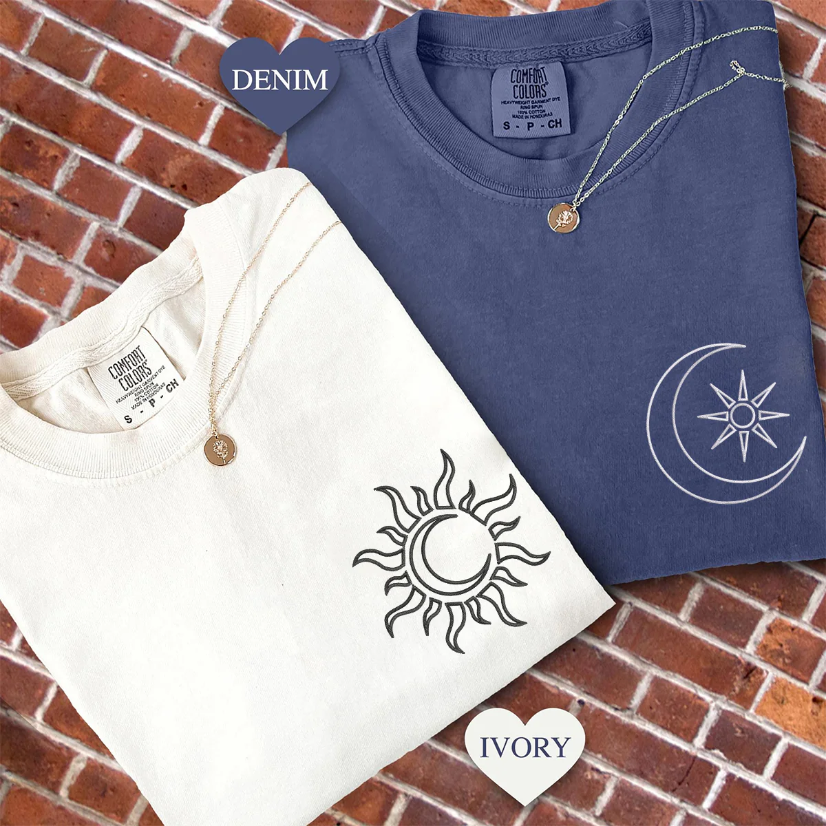 Custom Embroidered Two in One Matching T-shirts for Couples - Image 3