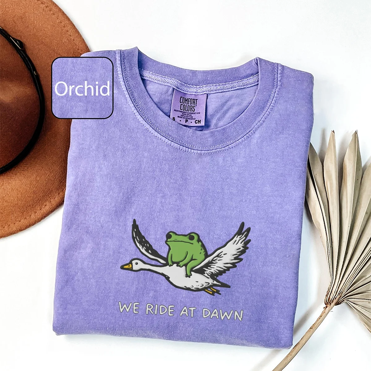 Custom Embroidered We Ride at Dawn T-Shirt | Funny Frog & Goose Meme Tee – Chaotic Animal Gamer Gift - Image 5