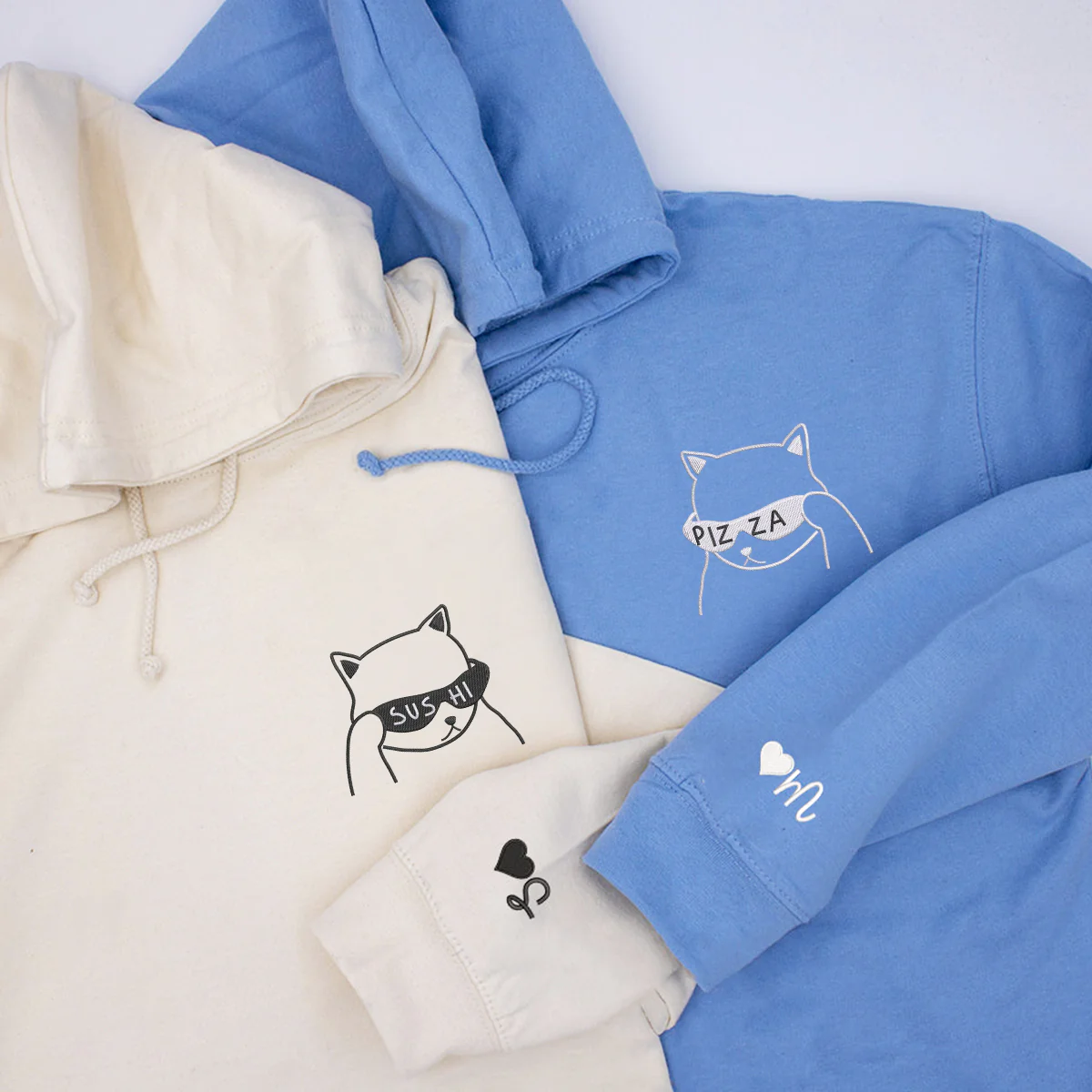 Custom Embroidered What Are We Eating Today Matching Hoodies for Couples - Image 4