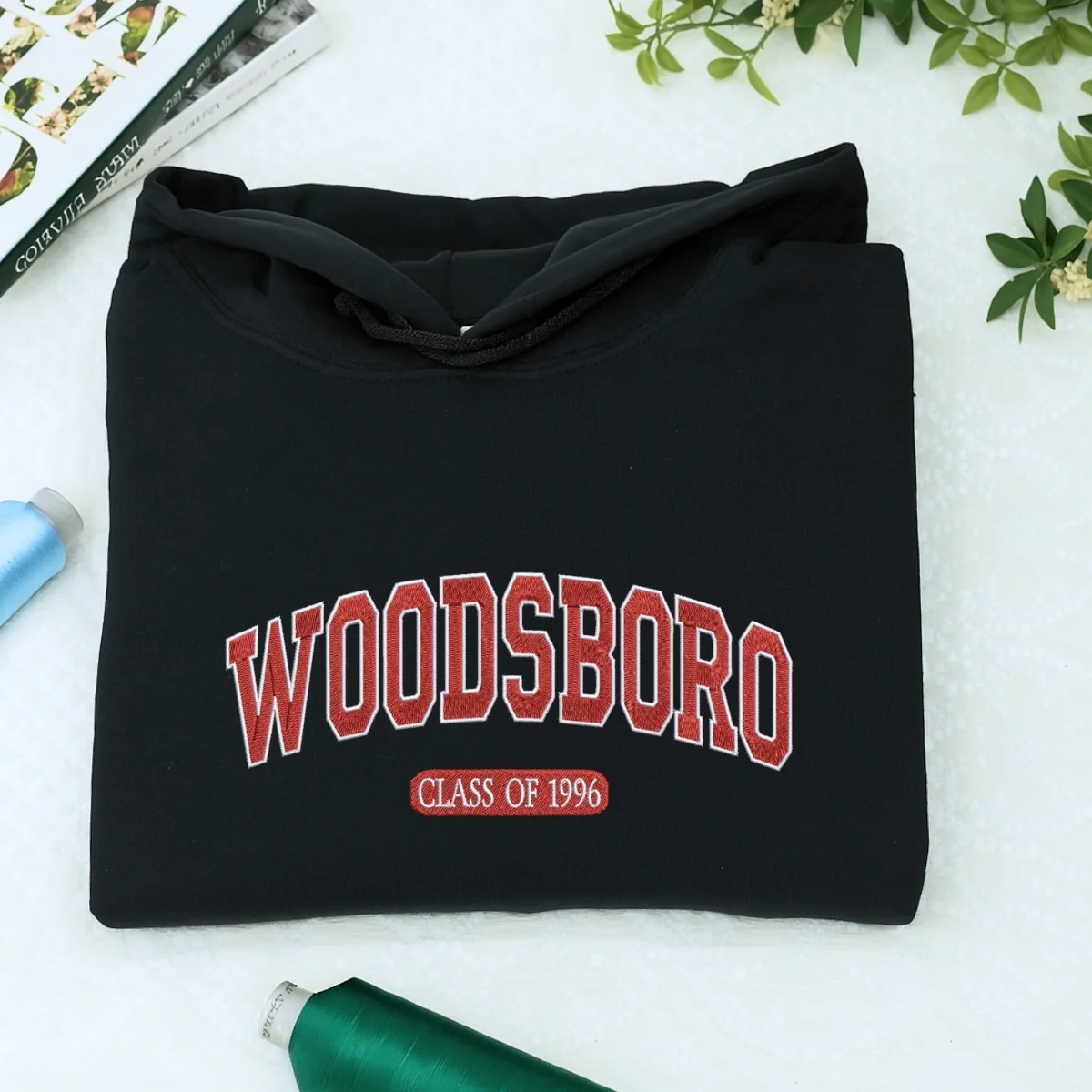 Custom Embroidered Woodsboro High Sweatshirt | Class of 1996 Hoodie β 90s Horror Movie