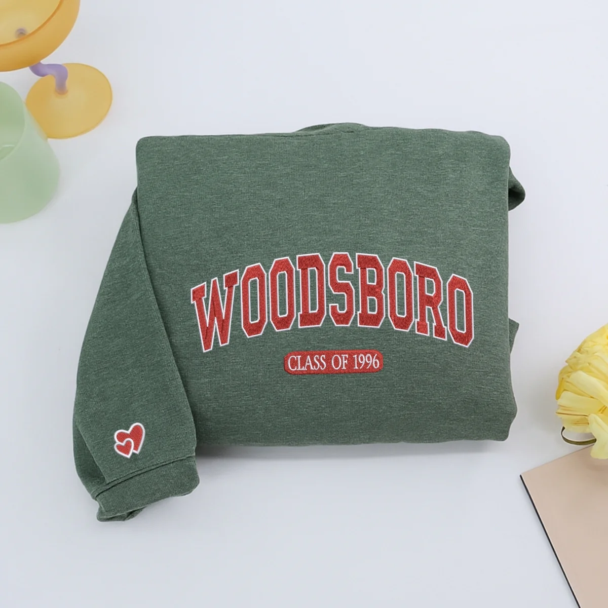 Custom Embroidered Woodsboro High Sweatshirt | Class of 1996 Hoodie β 90s Horror Movie - Image 5