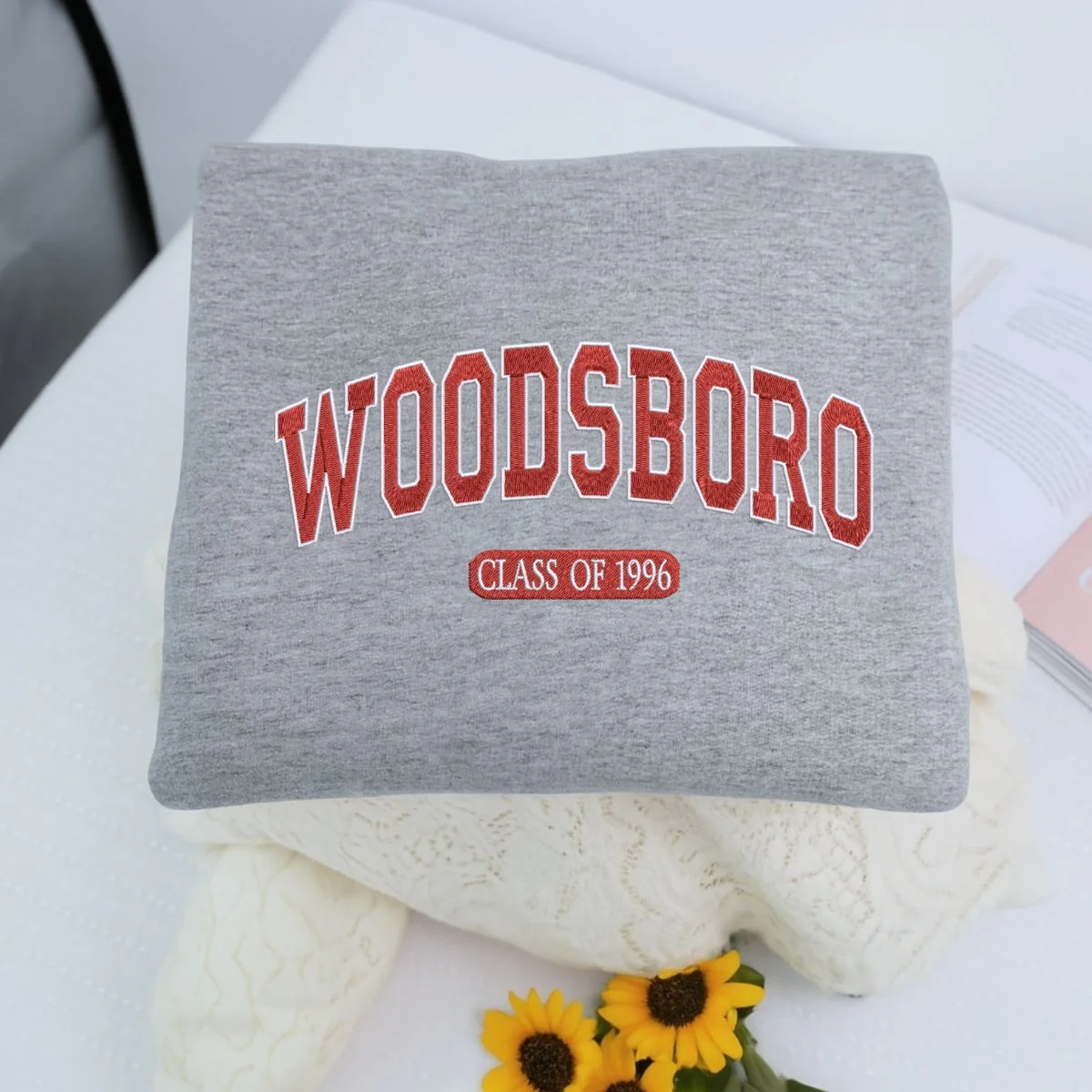Custom Embroidered Woodsboro High Sweatshirt | Class of 1996 Hoodie β 90s Horror Movie - Image 6
