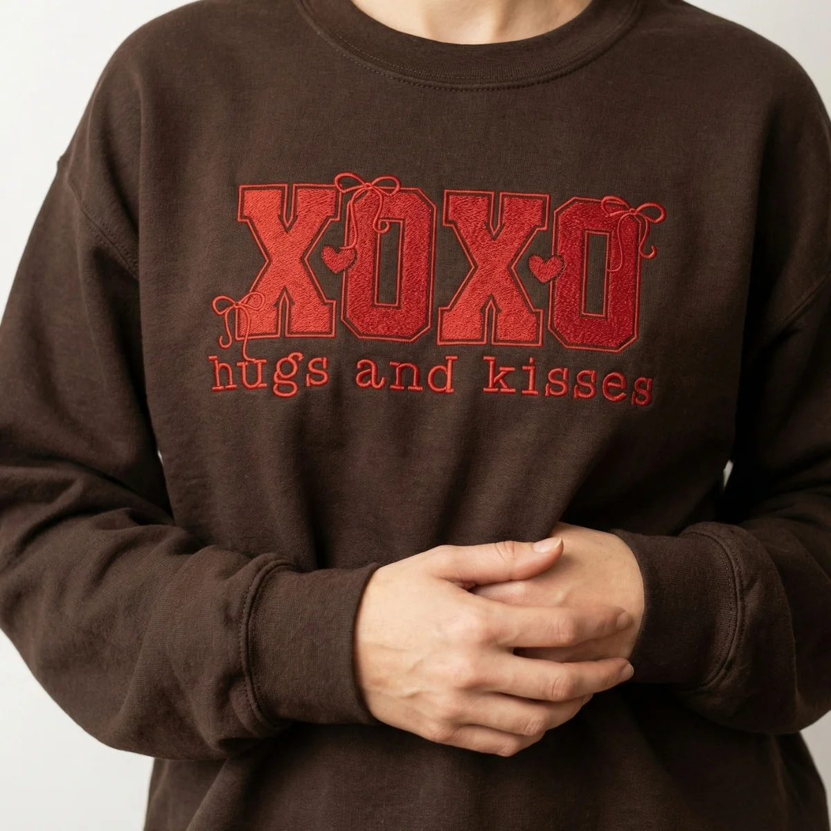 Custom Embroidered XoXo Bow Hoodie - Trendy Valentine Sweatshirt - Image 5