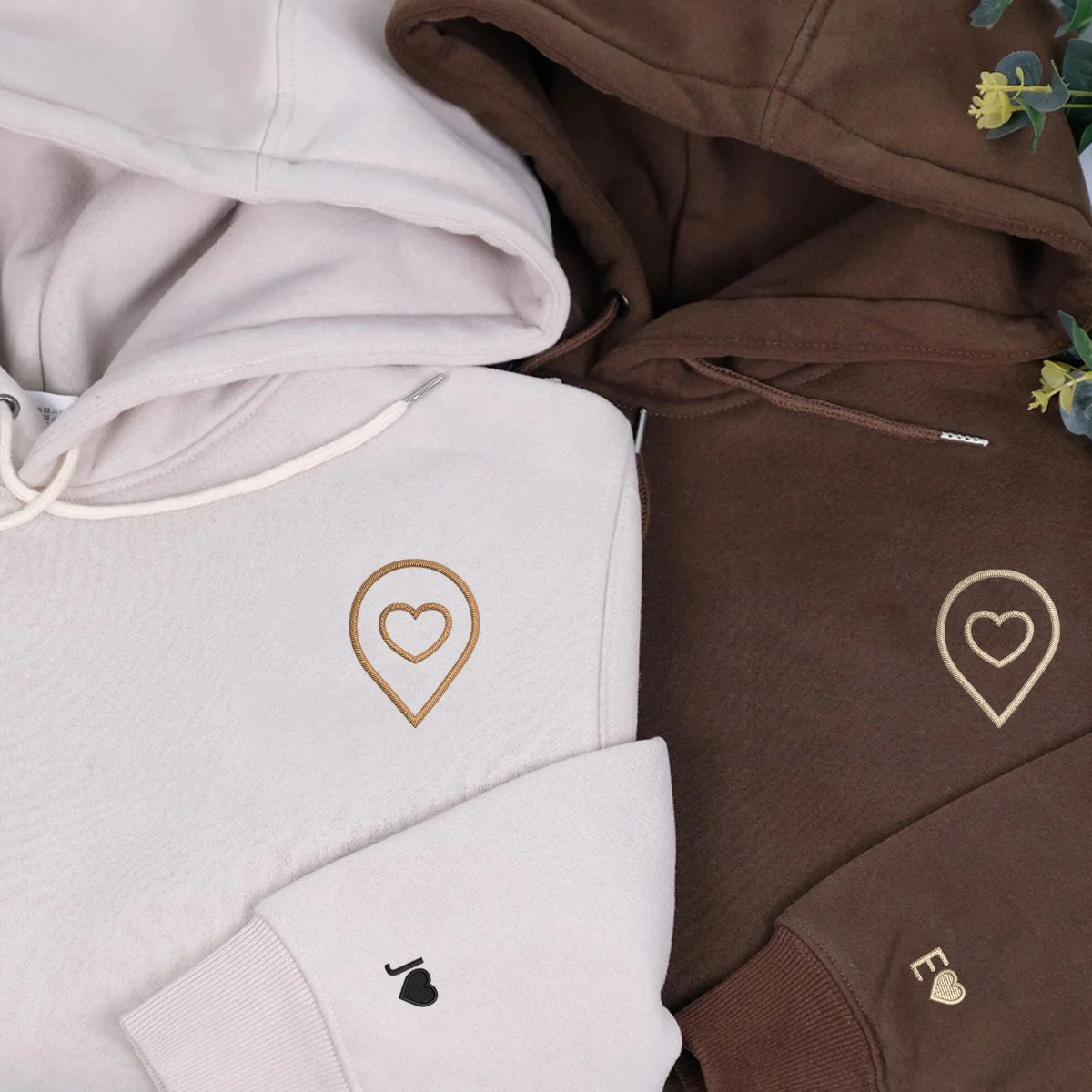 Custom Embroidered You Are My Favorite Place To Be Matching Hoodies For Couples - Image 4