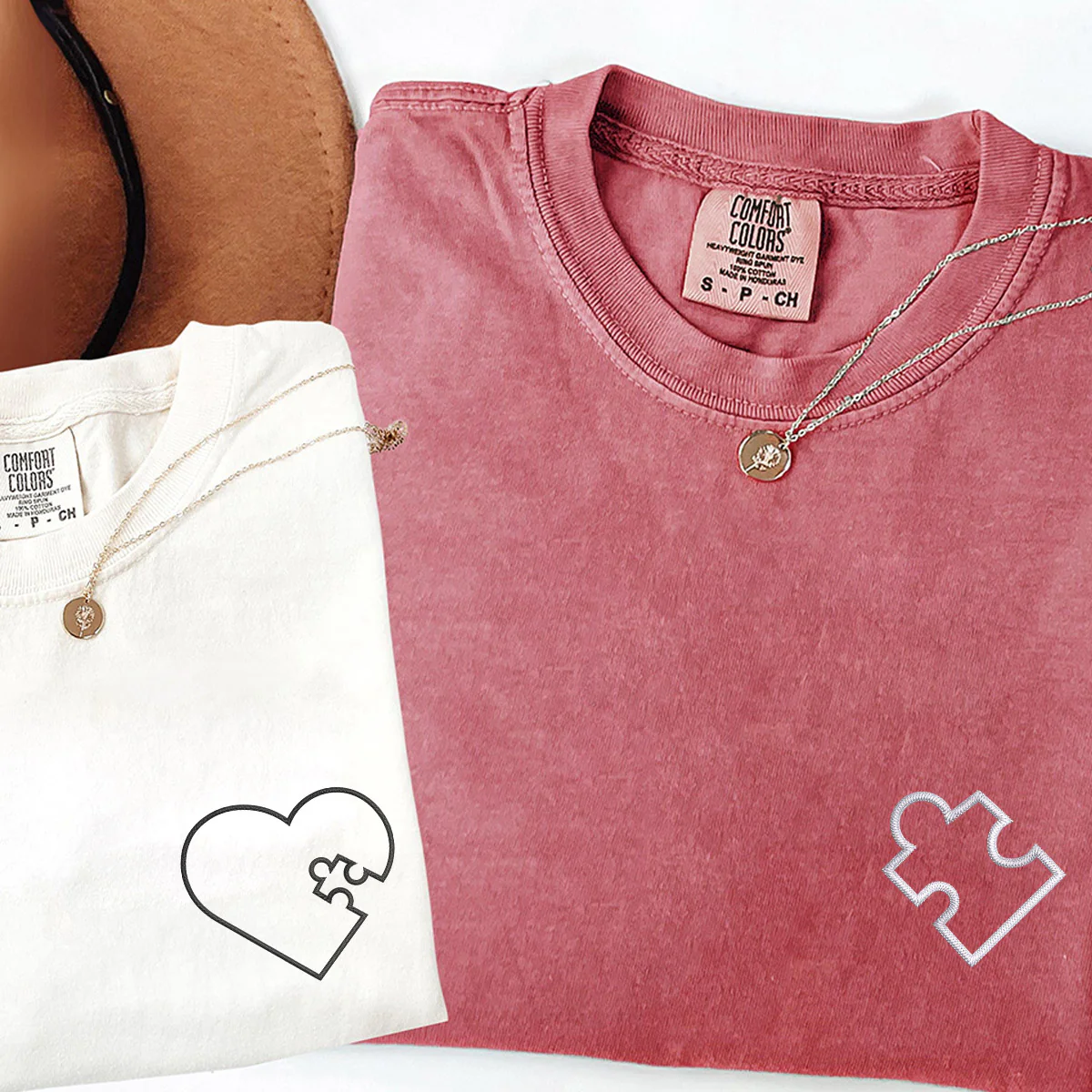Custom Embroidered You Complete Me Heart Puzzle Matching T-shirts for Couples - Image 5