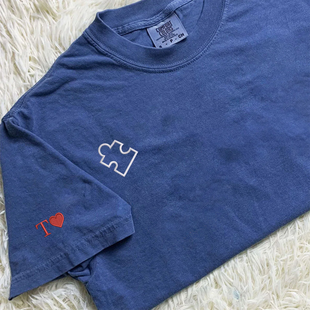 Custom Embroidered You Complete Me Heart Puzzle Matching T-shirts for Couples - Image 7