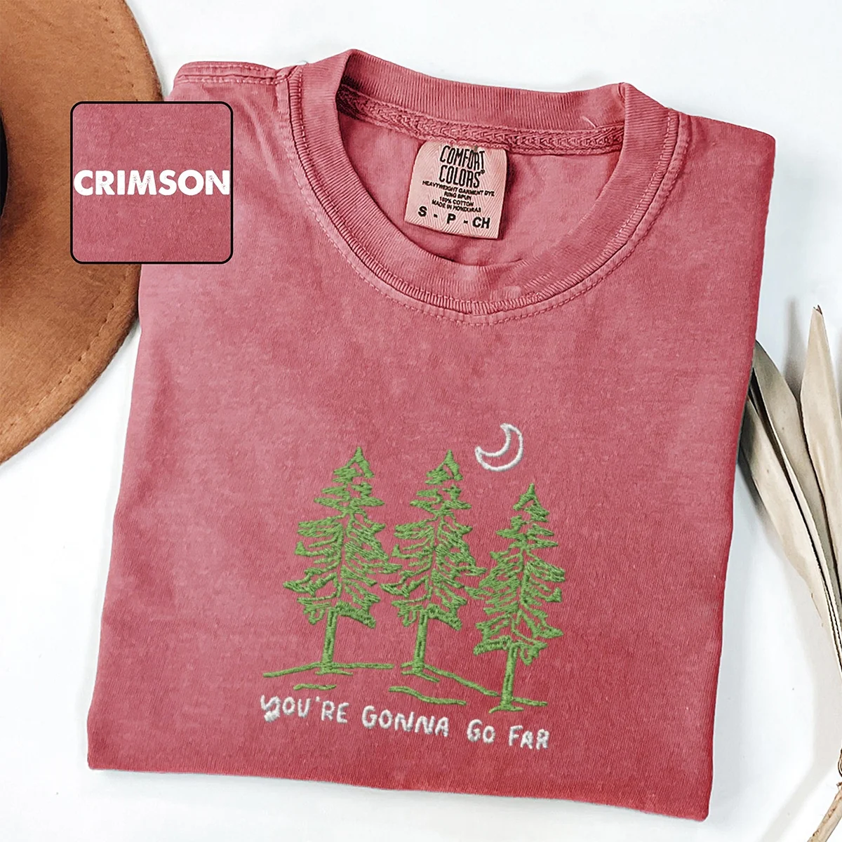 Custom Embroidered You’re Gonna Go Far T-Shirt – Nature Inspired Tee - Image 2