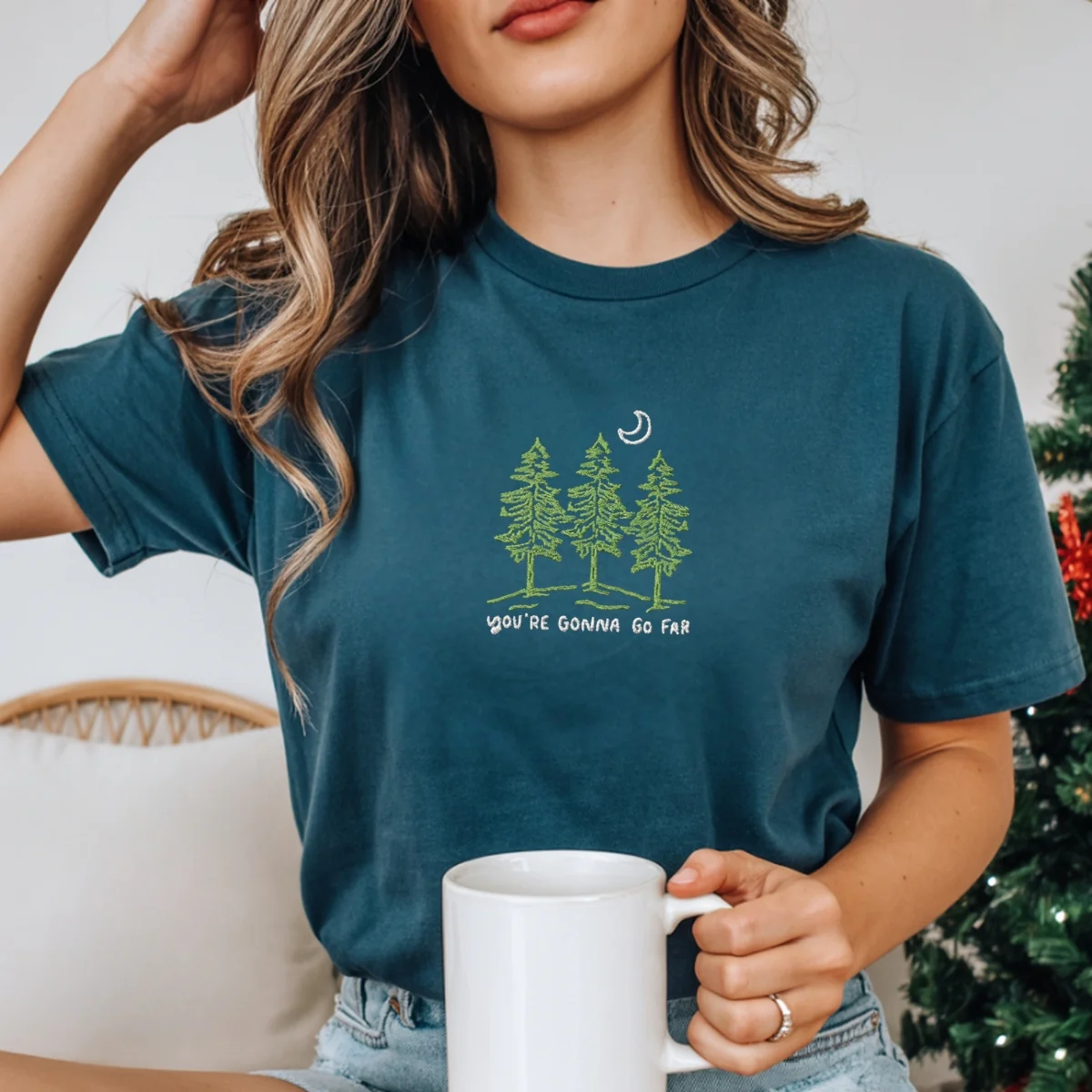 Custom Embroidered You’re Gonna Go Far T-Shirt – Nature Inspired Tee - Image 7