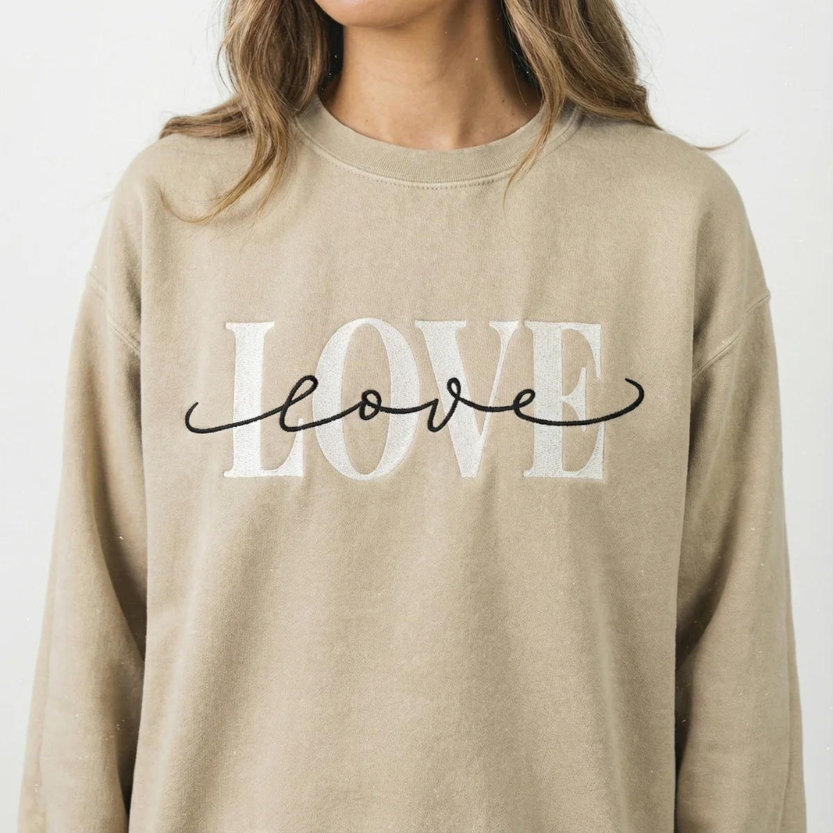 Custom Embroidery Double Love Sweatshirt - Happy Valentine’s Day Hoodie - Image 5