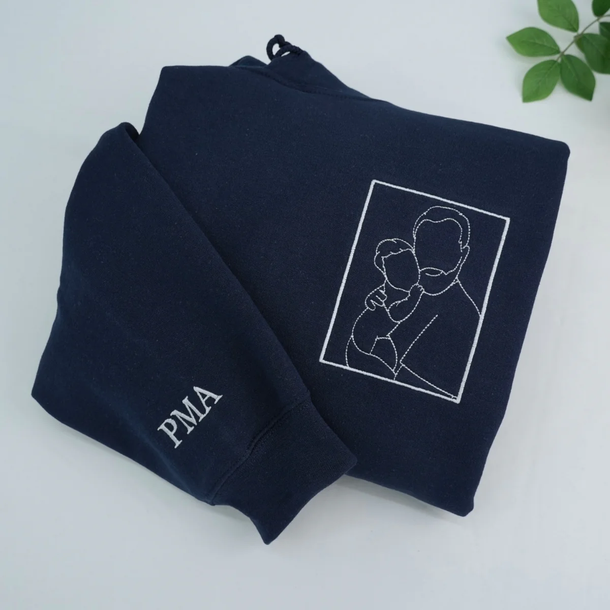 Custom Family Portrait Line Art Embroidered Sweatshirts - Minimalist Photo to Embroidery - Perfect Family Keepsake - Image 7