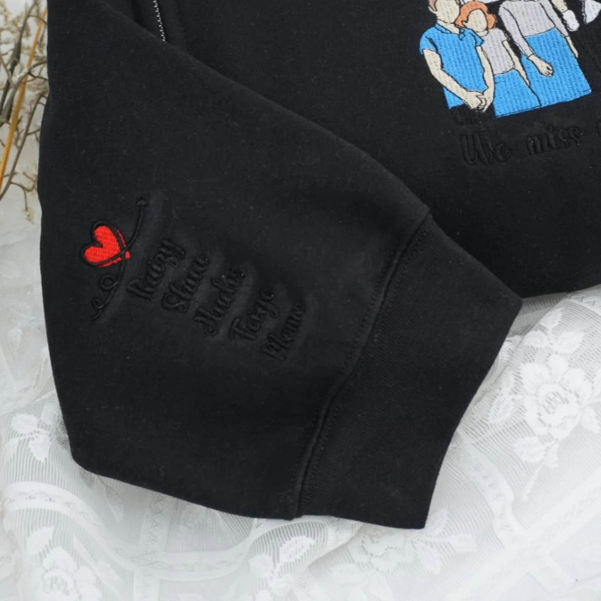Custom Family Portrait Quarter-Zip - Full-Color Embroidered Family Sweatshirts - Perfect Family Gift - Image 4