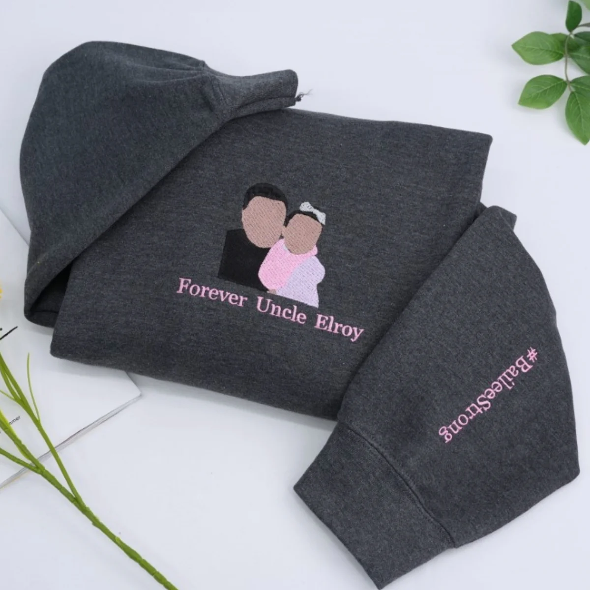 Custom Father Baby Hoodies - Personalized Dad Embroidered Sweatshirts - Perfect Father's Day Gift with Names - Image 2