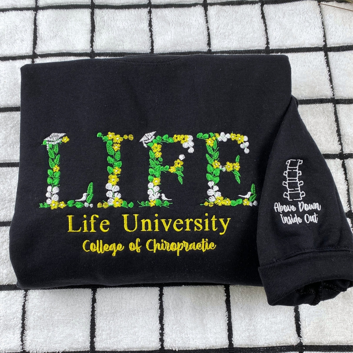 Custom Floral University Hoodies - Personalized Botanical College Embroidered Sweatshirts - Your Design - Image 4