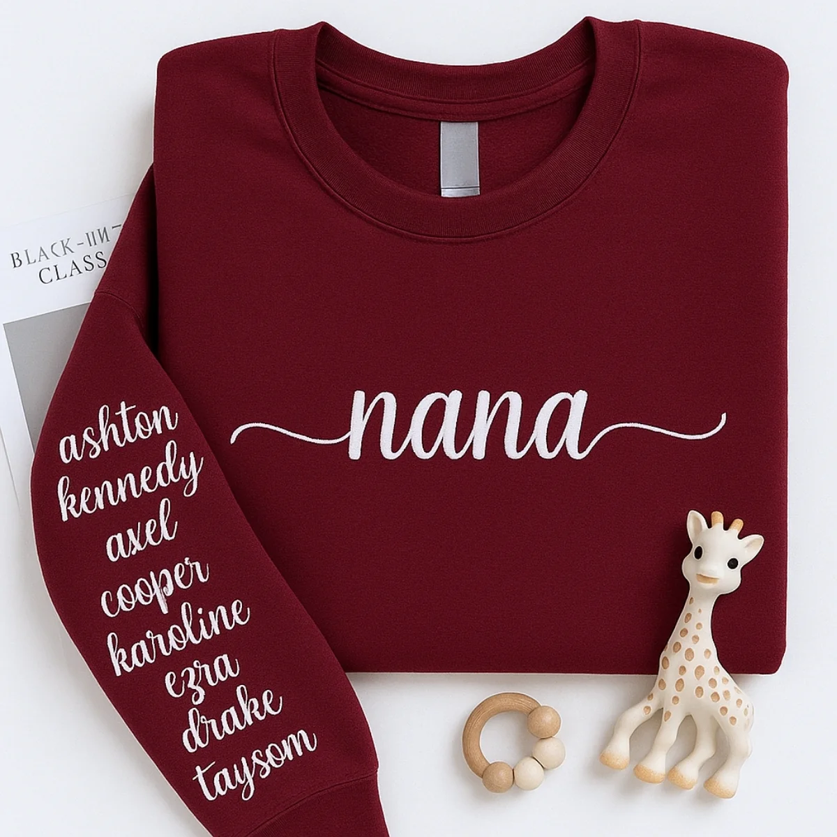 Custom Grandchildren Names Sweatshirt - Nana Hoodie with Kids Names Embroidered - Personalized Grandma Gift - Image 4