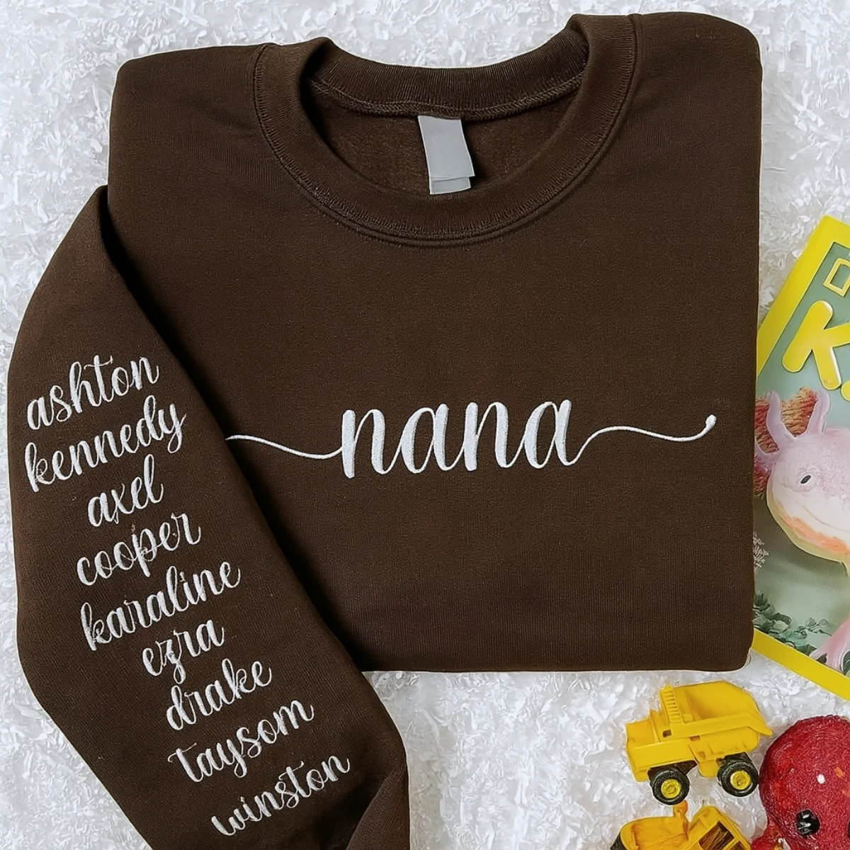 Custom Grandchildren Names Sweatshirt - Nana Hoodie with Kids Names Embroidered - Personalized Grandma Gift - Image 6