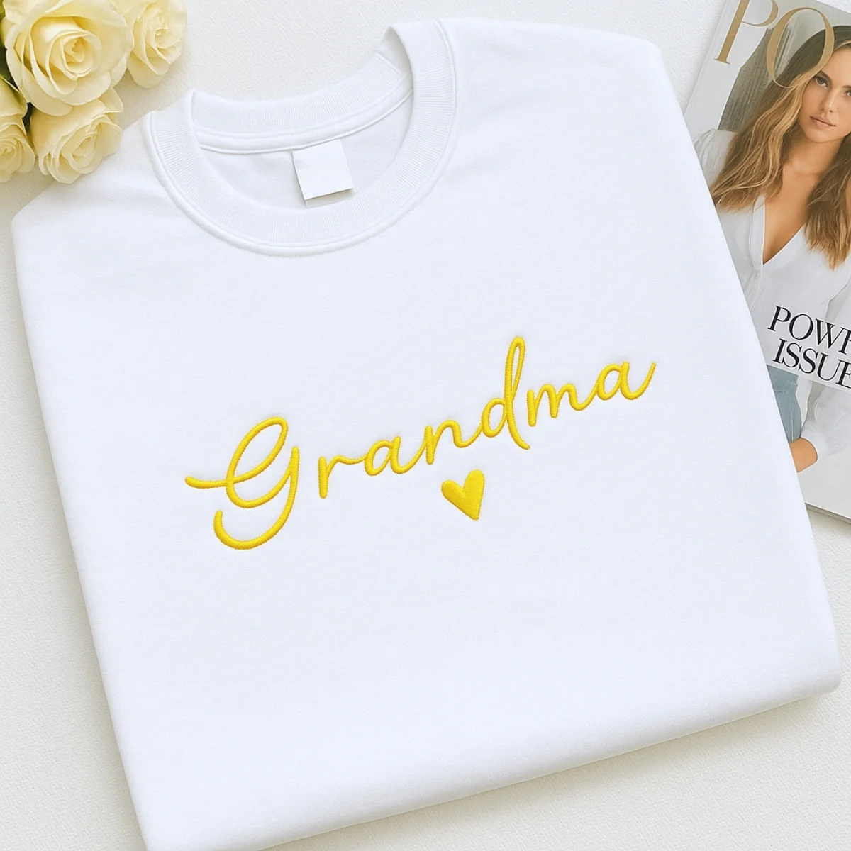 Custom Grandma Sweatshirt - Personalized EST Embroidered - Grandchildren Names Gift - Image 2