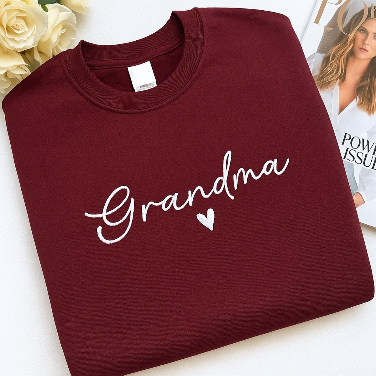 Custom Grandma Sweatshirt - Personalized EST Embroidered - Grandchildren Names Gift - Image 3