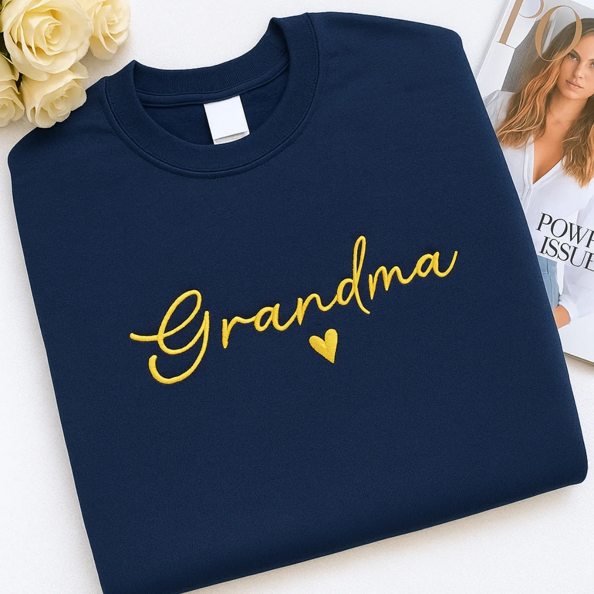Custom Grandma Sweatshirt - Personalized EST Embroidered - Grandchildren Names Gift - Image 4