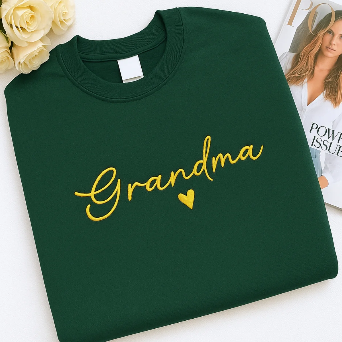 Custom Grandma Sweatshirt - Personalized EST Embroidered - Grandchildren Names Gift - Image 5