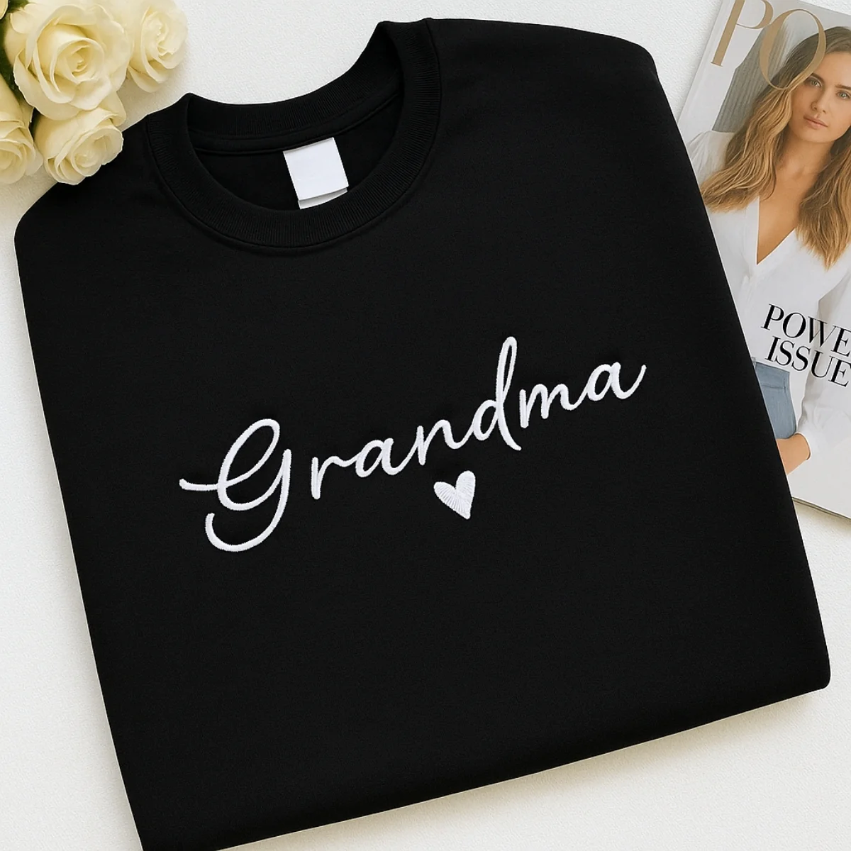 Custom Grandma Sweatshirt - Personalized EST Embroidered - Grandchildren Names Gift - Image 6