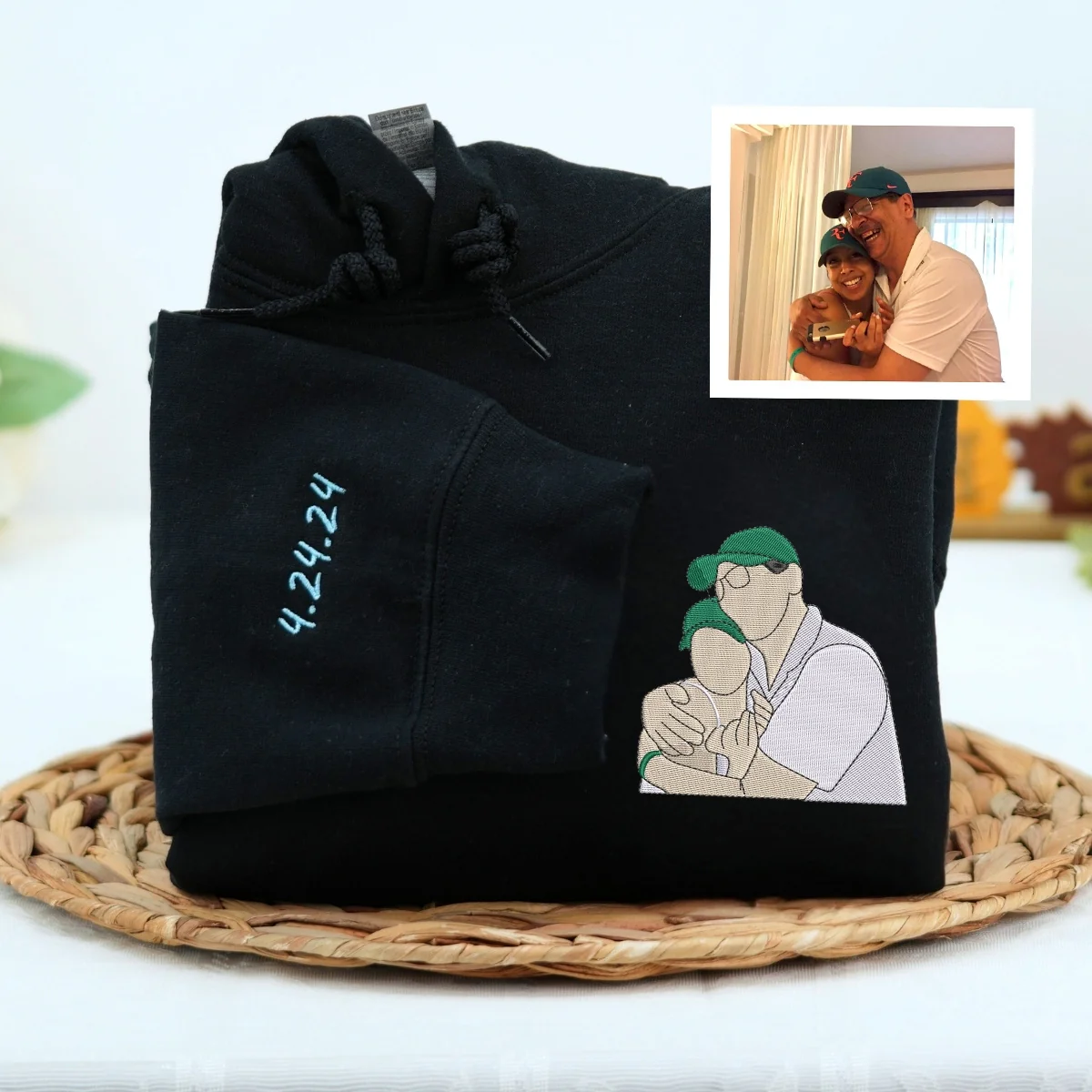 Custom Grandpa Hoodies - Photo Embroidered Sweatshirts - Perfect Father's Day Gift - Image 4