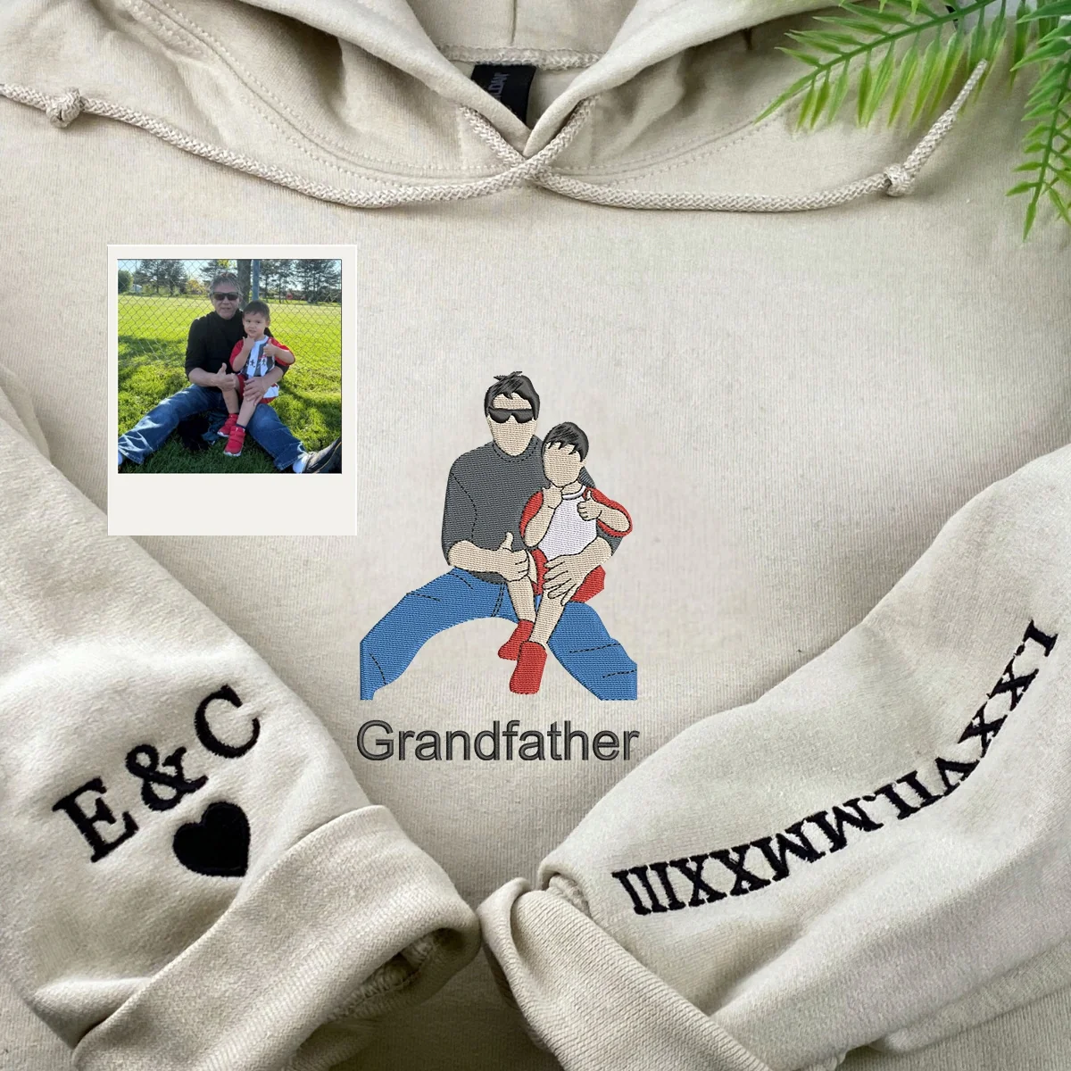 Custom Grandpa Photo Hoodies - Personalized Grandfather Portrait Sweatshirts - Birthday Memorial Gift - Image 6