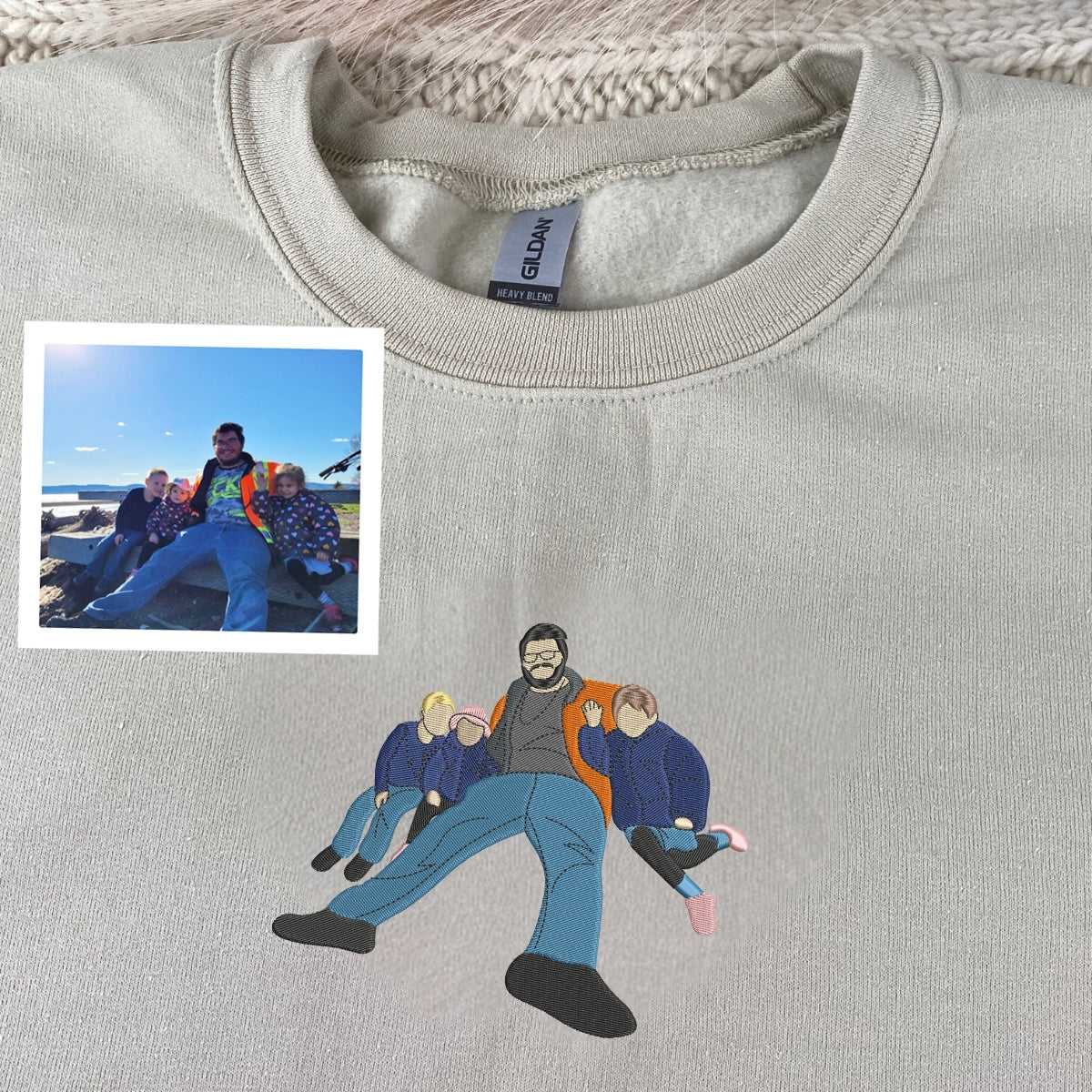 Custom Grandpa Photo Hoodies - Personalized Grandfather Portrait Sweatshirts - Birthday Memorial Gift - Image 7