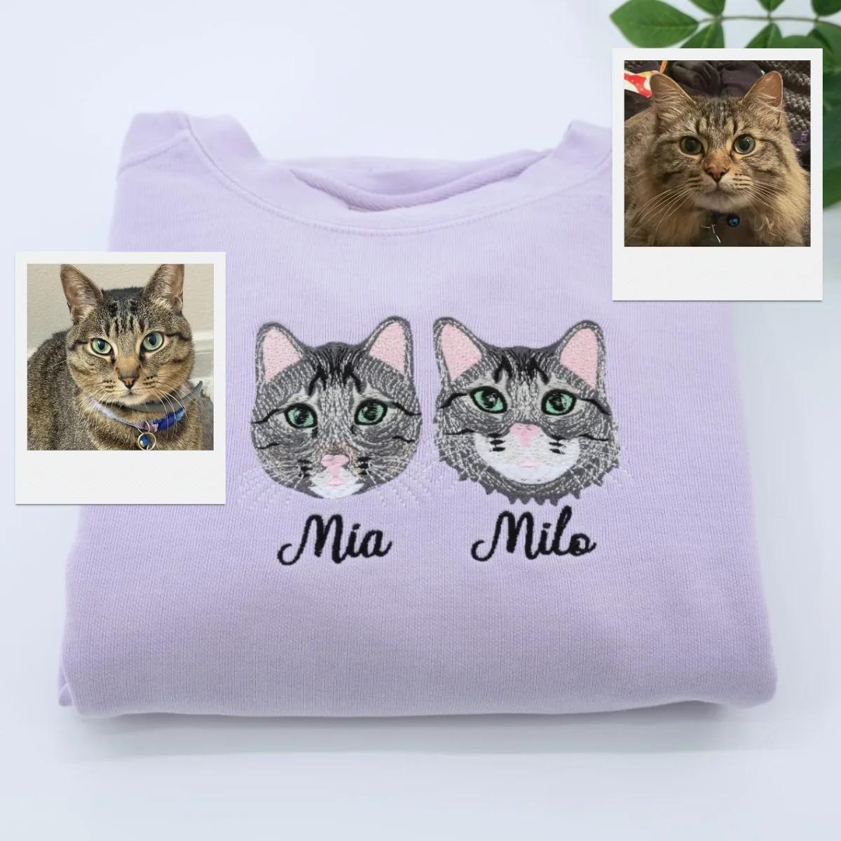 Custom Holiday Pet Portrait Hoodies - Multi Pet Party Hat Embroidered Sweatshirts - Festive Pet Family Gift with Names - Christmas Pet Apparel - Image 4