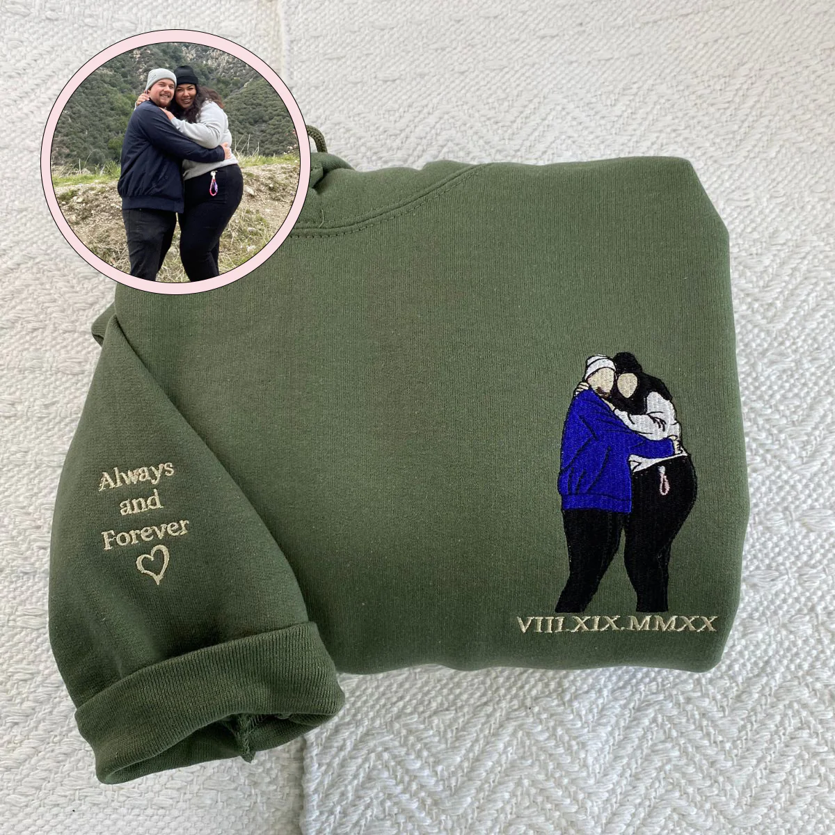 Custom Embroidered Hoodie With Picture, Capture Your Moment - Image 3