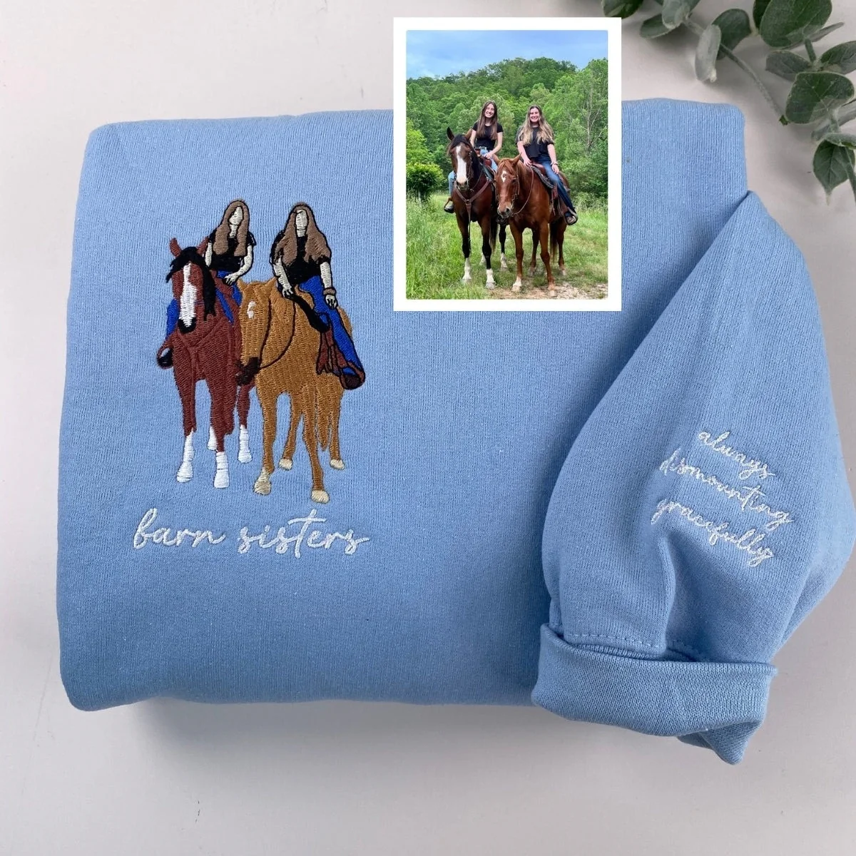 Custom Horse Photo Hoodies - Personalized Rider Horse Embroidered Sweatshirts - Perfect Equestrian Gift - Image 4