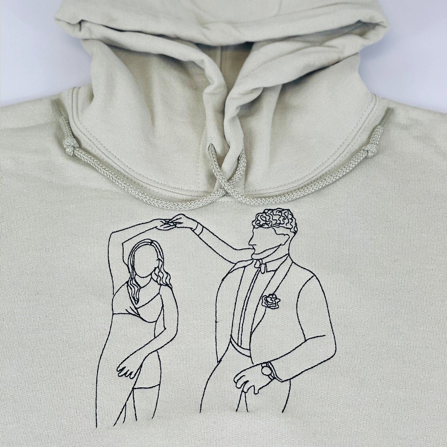 Custom Hug Portrait Sweatshirt from Photo β Personalized Embroidered Line Art Gift for Couples, Best Friends, Siblings, or Loved Ones β Memory Keepsake - Image 4