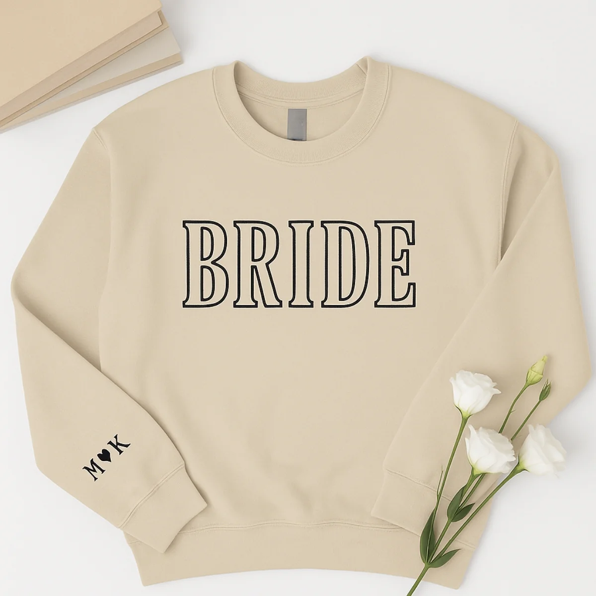 Custom Initials Bride Sweatshirt - Personalized Wedding Embroidered Apparel - Perfect Bridal Gift - Image 3