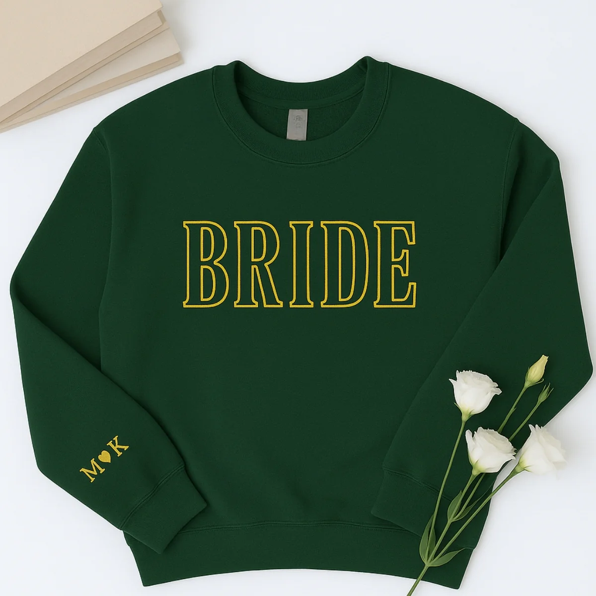 Custom Initials Bride Sweatshirt - Personalized Wedding Embroidered Apparel - Perfect Bridal Gift - Image 4