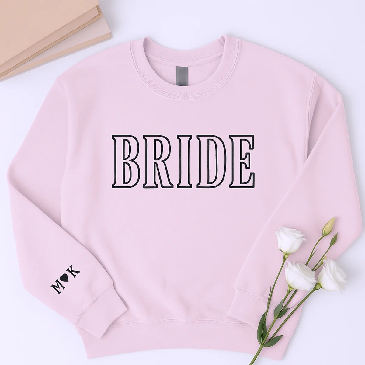 Custom Initials Bride Sweatshirt - Personalized Wedding Embroidered Apparel - Perfect Bridal Gift - Image 5