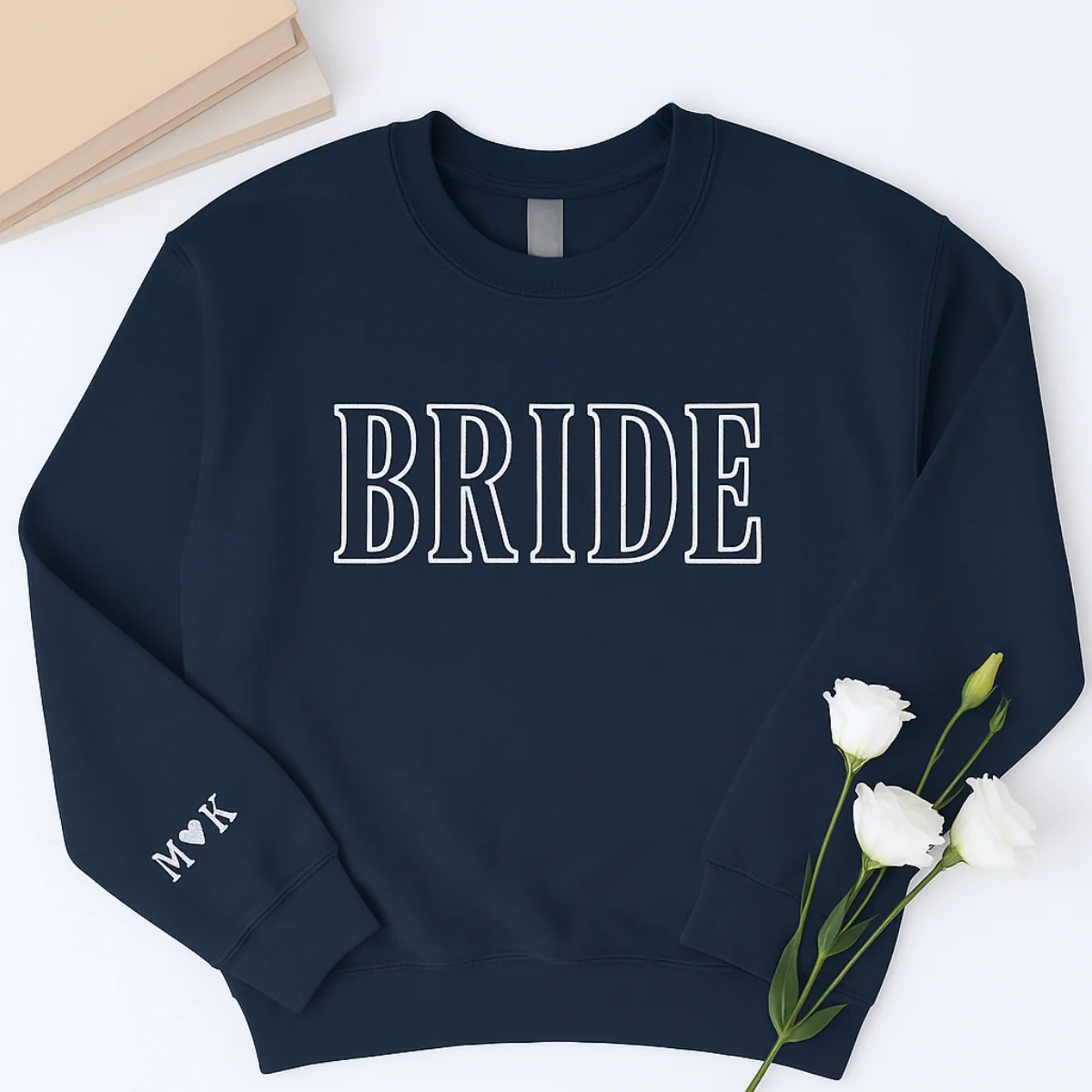 Custom Initials Bride Sweatshirt - Personalized Wedding Embroidered Apparel - Perfect Bridal Gift - Image 6