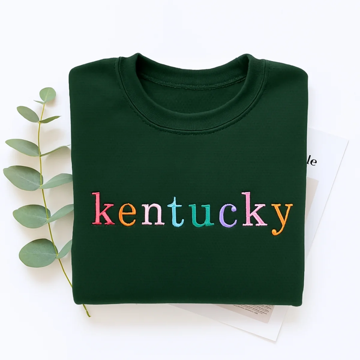 Custom Kentucky State Sweatshirt - Colorful Embroidered Letters - Perfect College Gift - Image 3