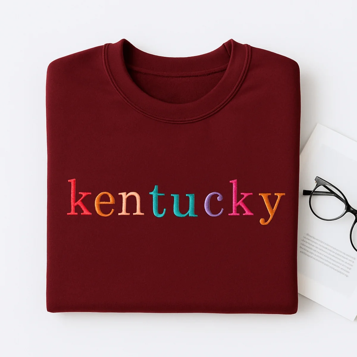 Custom Kentucky State Sweatshirt - Colorful Embroidered Letters - Perfect College Gift - Image 5