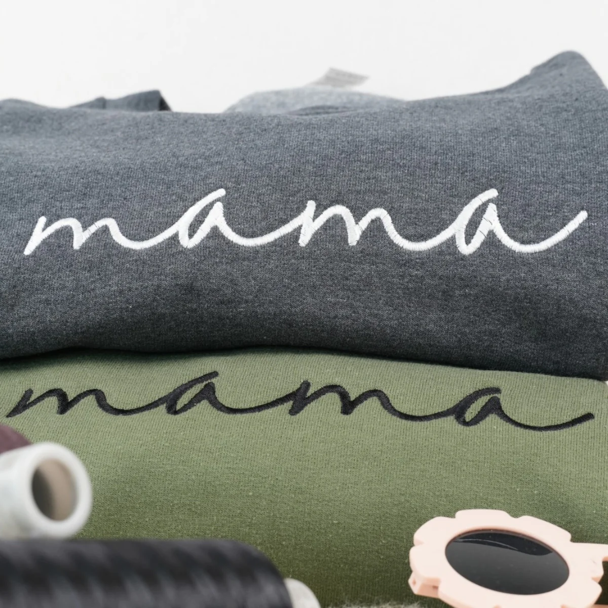 Custom Mama Sweatshirts - Blue Script Embroidered Hoodies with Kids Names - Perfect Multi Child Mother Gift - Image 4