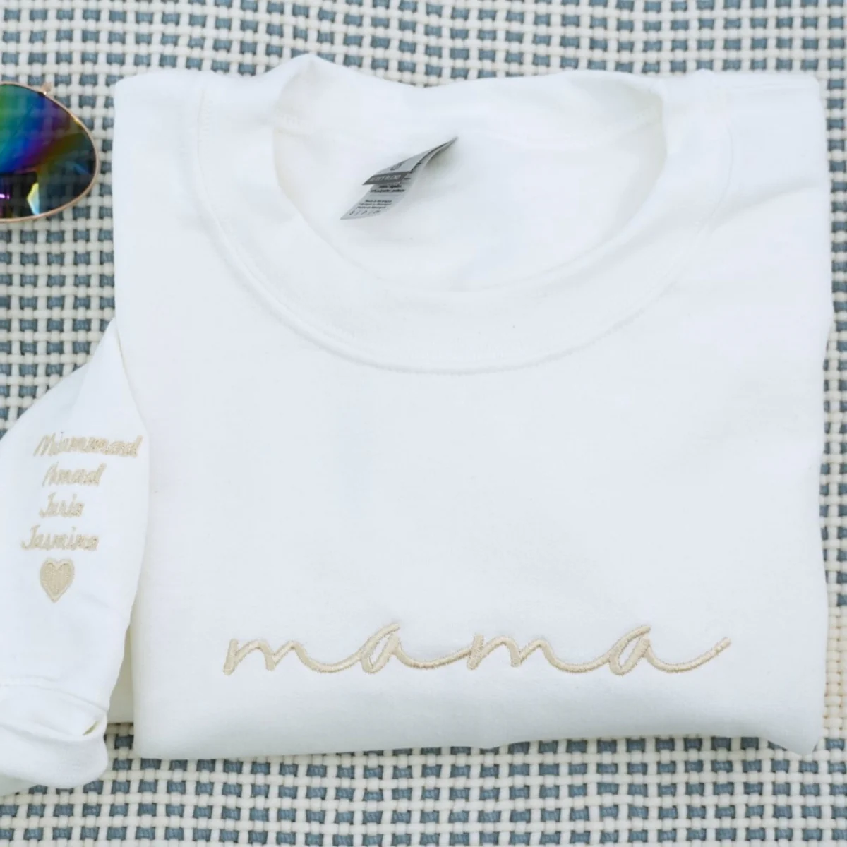 Custom Mama Sweatshirts - Blue Script Embroidered Hoodies with Kids Names - Perfect Multi Child Mother Gift - Image 7