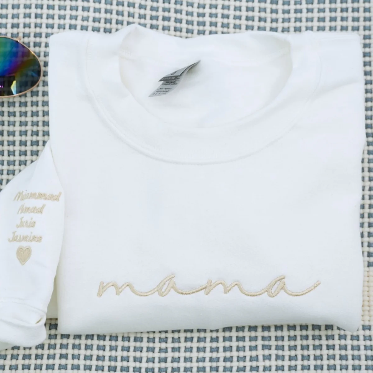 Custom Mama Sweatshirts - Minimalist Mama Hoodies - Script Embroidered Hoodies - Image 7
