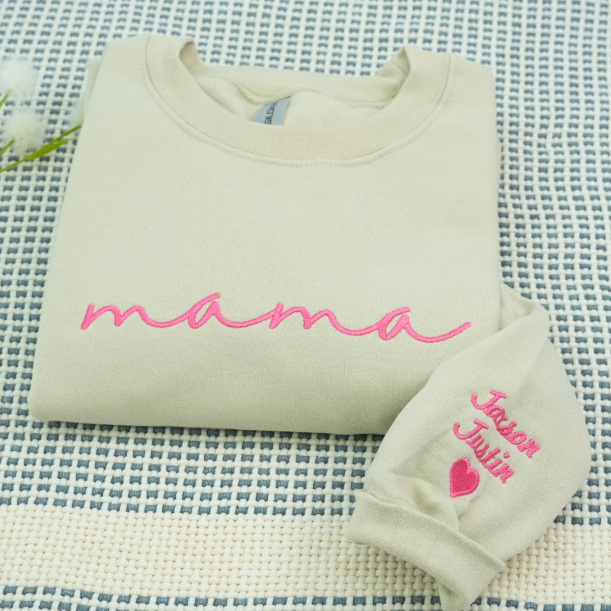 Custom Mama Sweatshirts - Script Embroidered Hoodies - Perfect Minimalist Mother Gift - Image 2